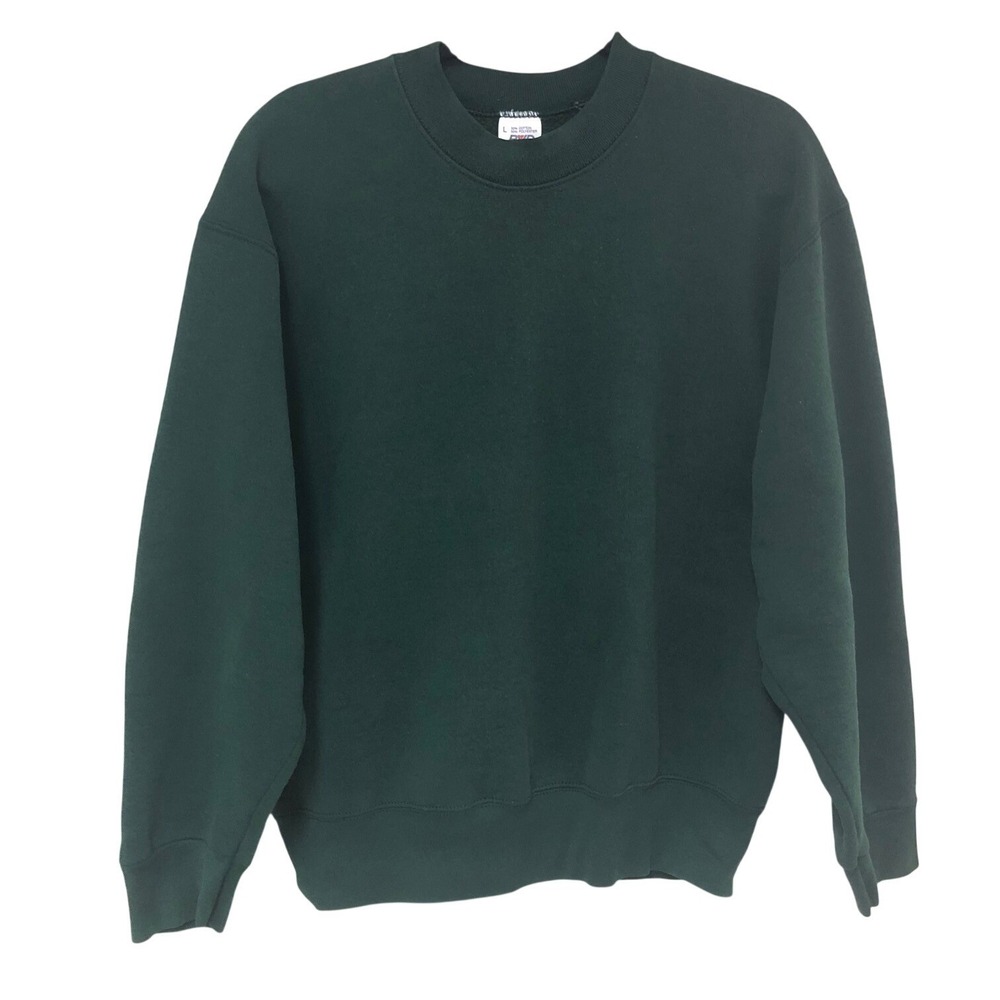 Vintage BVD Mens Blank Crew Neck Sweatshirt Long Slv 50 50‎  Size L Green USA